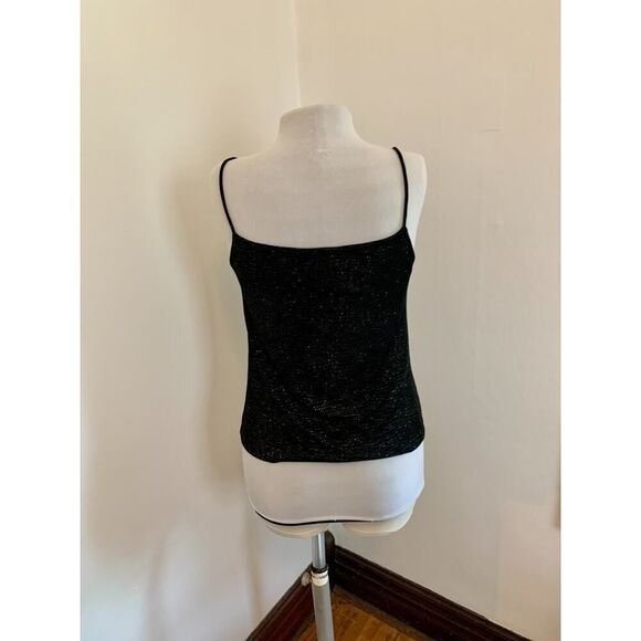 Susan Lawrence Top Sparkle Spaghetti Tank Sexy Club Glitter VTG y2k 90s 2000s - Picture 8 of 12